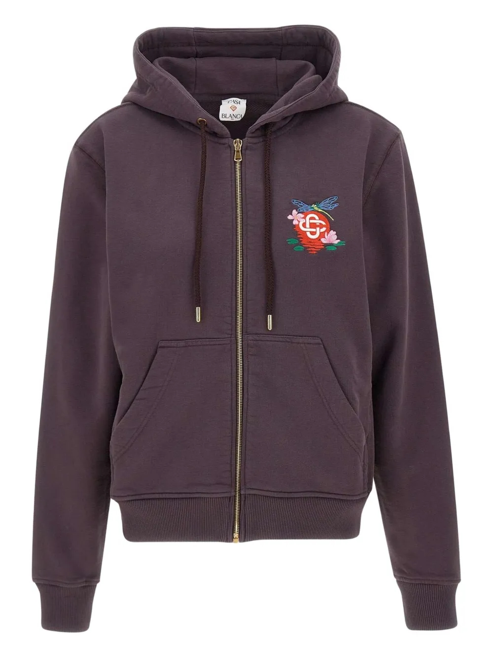 Casablanca embroidered-logo zip-up hoodie